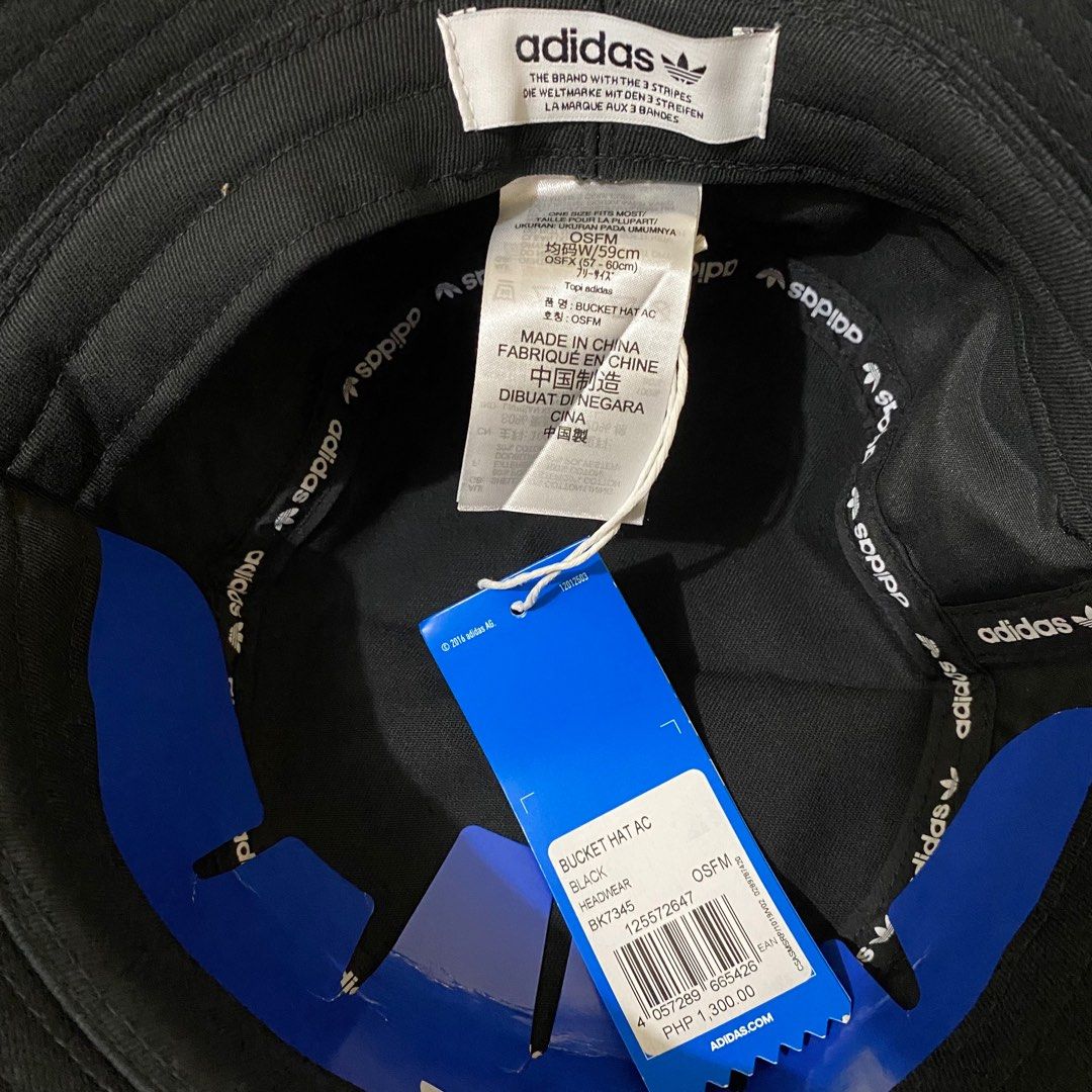 Adidas originals trefoil bucket hat in black bk7345 clearance