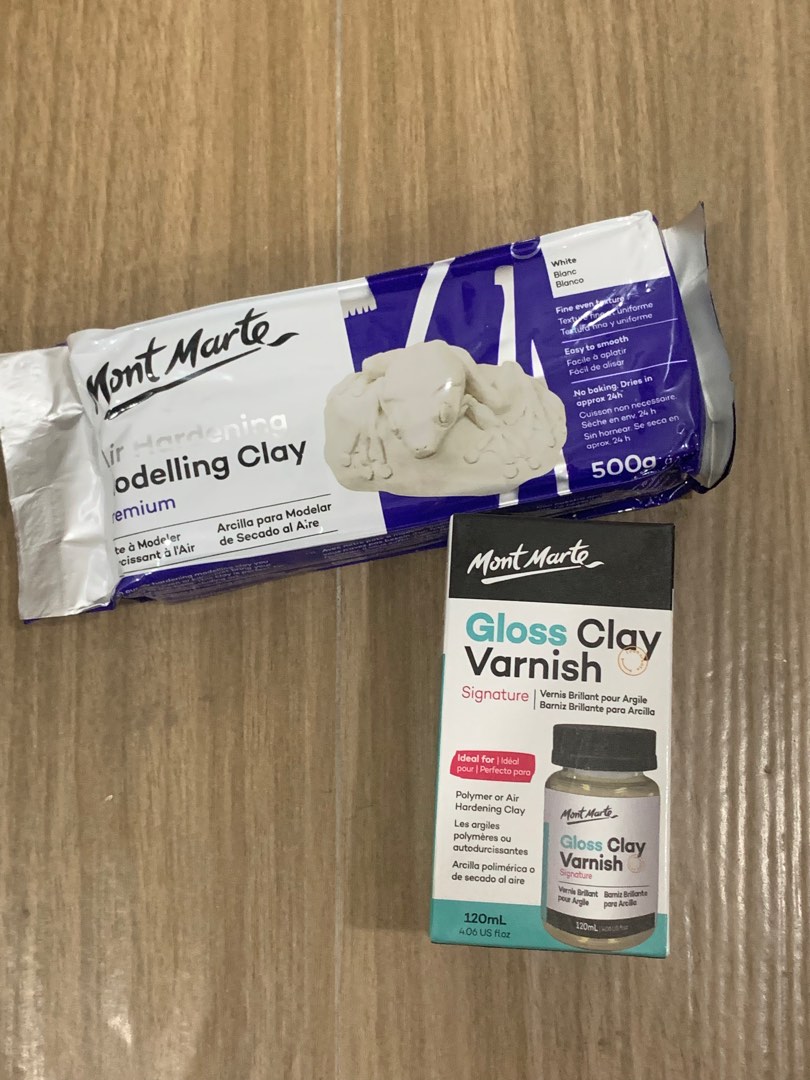 air dry clay + gloss clay varnish, Hobbies & Toys, Stationary & Craft