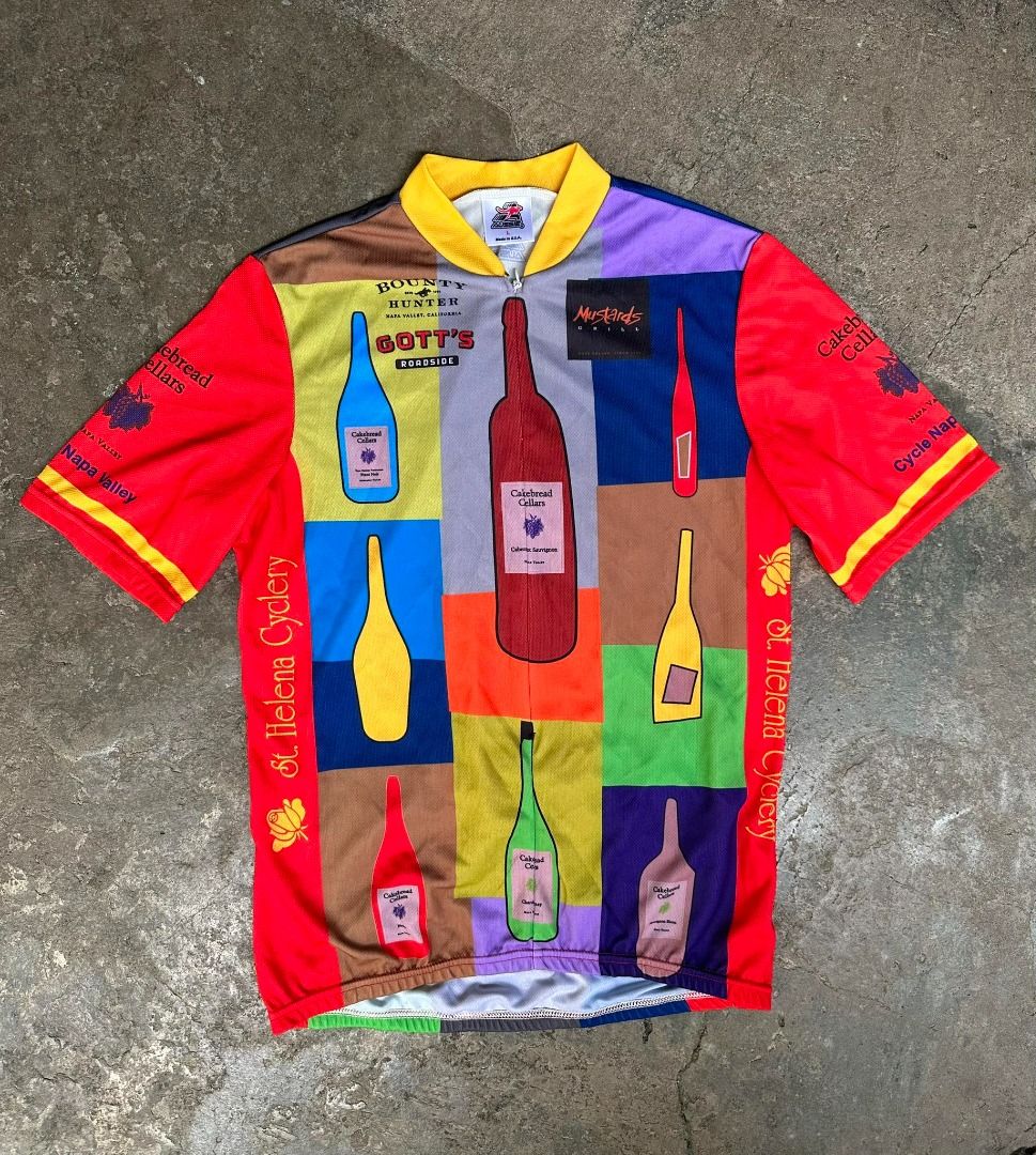 Aussie Wine Cellars Napa Valley Cycling Jersey (Category: Activewear) located in Muntinlupa City. Submitted by tmt118 (Listing ID 1261103963, Image 1). Description: Large on tag 21Wx28L Good as new condition No issue 1,450 free shipping via J&T Muntinlupa City location.