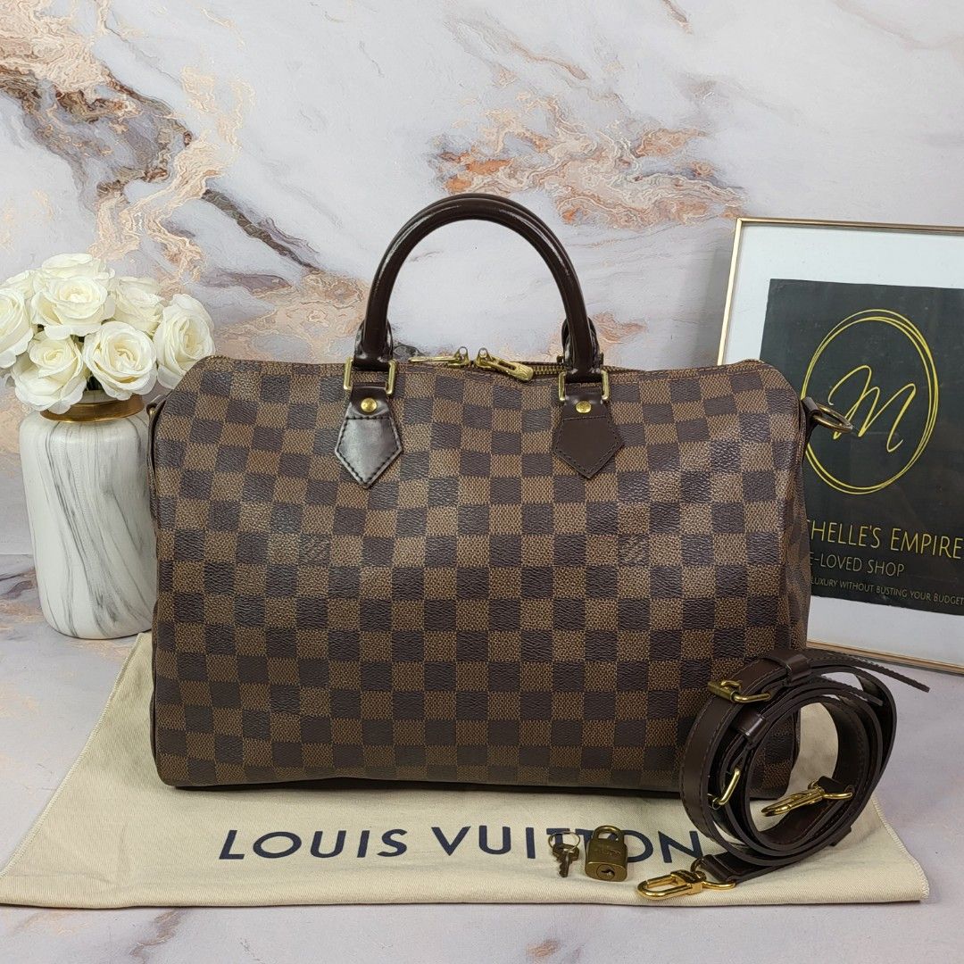 LV Speedy 35 Damier Ebene, Luxury, Bags & Wallets on Carousell