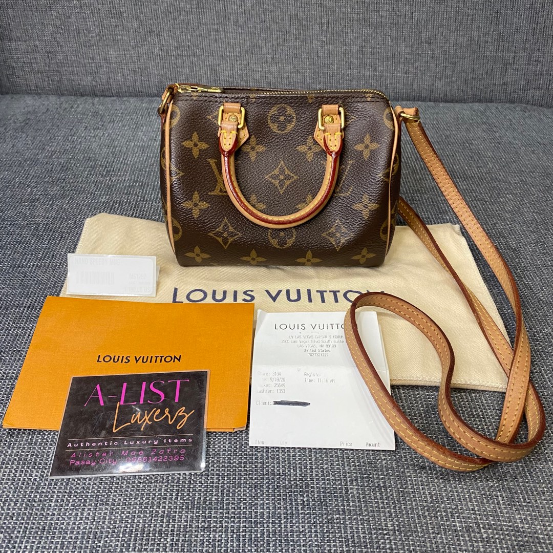 AUTHENTIC LV NANO SPEEDY BAG IN MONOGRAM CANVAS, Luxury, Bags