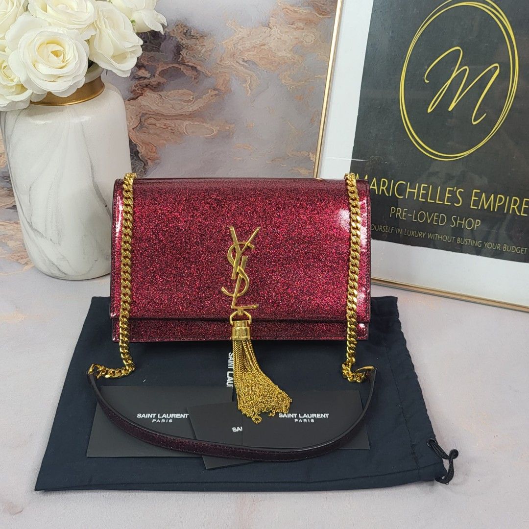 Ysl envelope monogram wristlet, Luxury, Bags & Wallets on Carousell
