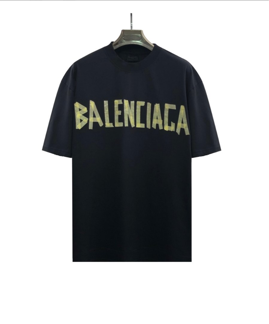 Balenciaga Masking Tape Logo Tee, Men's Fashion, Tops & Sets, Tshirts ...