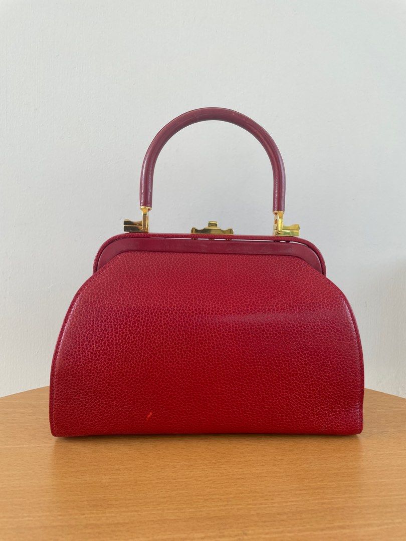 Bally vintage red top handle hand bag Luxury Bags Wallets on