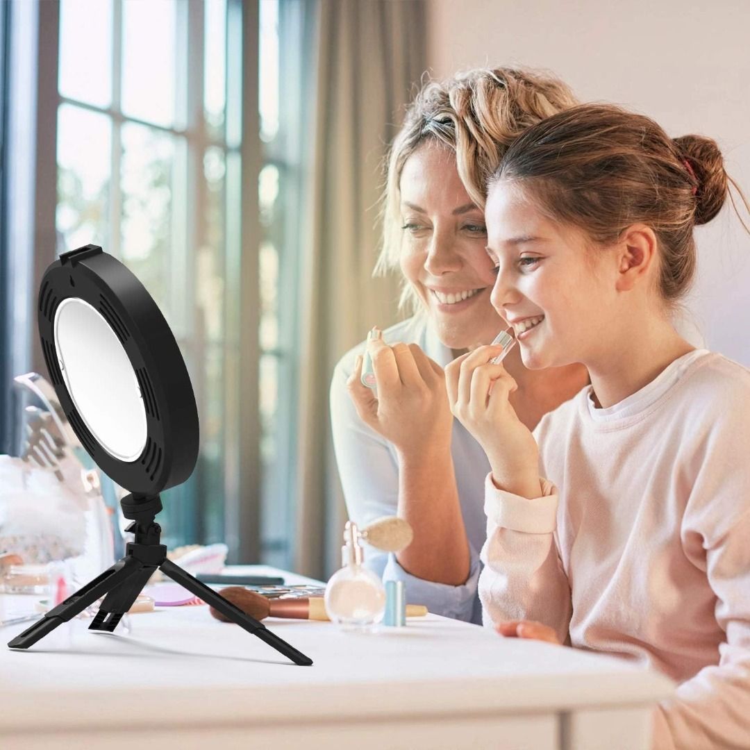 Desktop ring top light for makeup