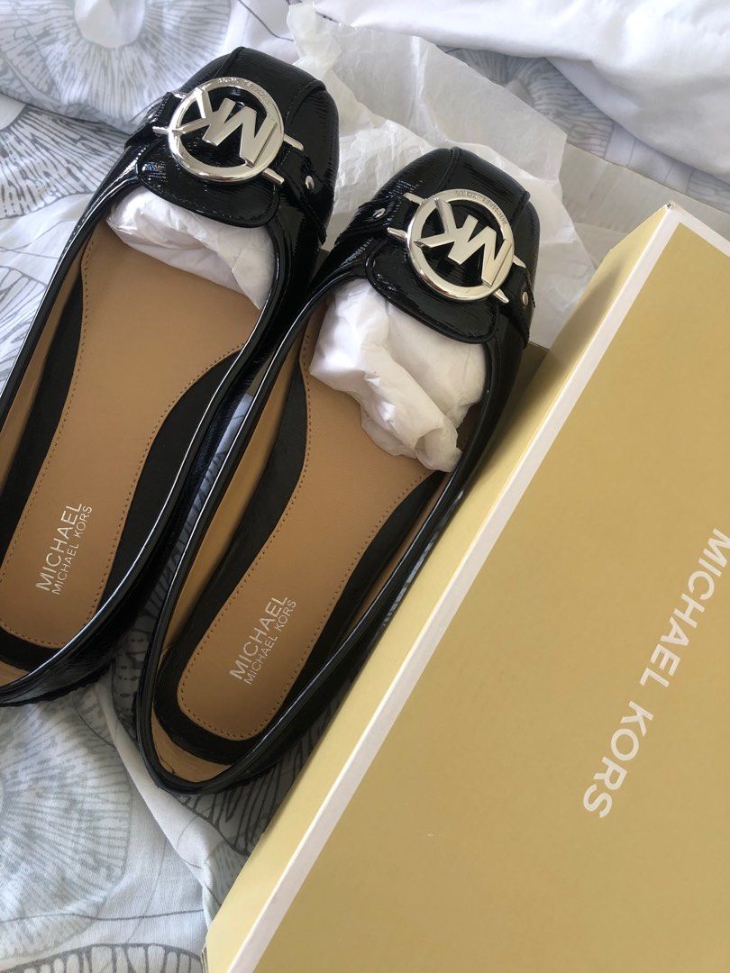 Black flat michael kors outlet shoes