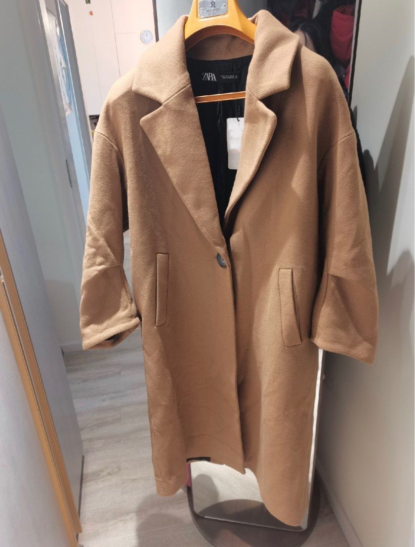 Zara camel coat womens deals