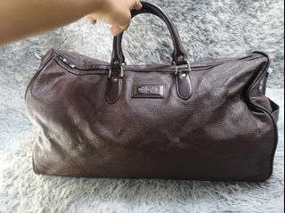 Boss Coffe Dark Brown Leather Duffle Bag