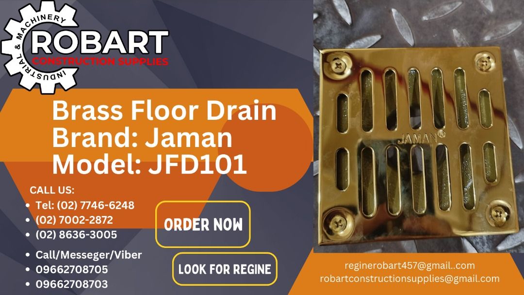 Brass Floor Drain Brand: Jaman Model: JFD101, Commercial & Industrial ...