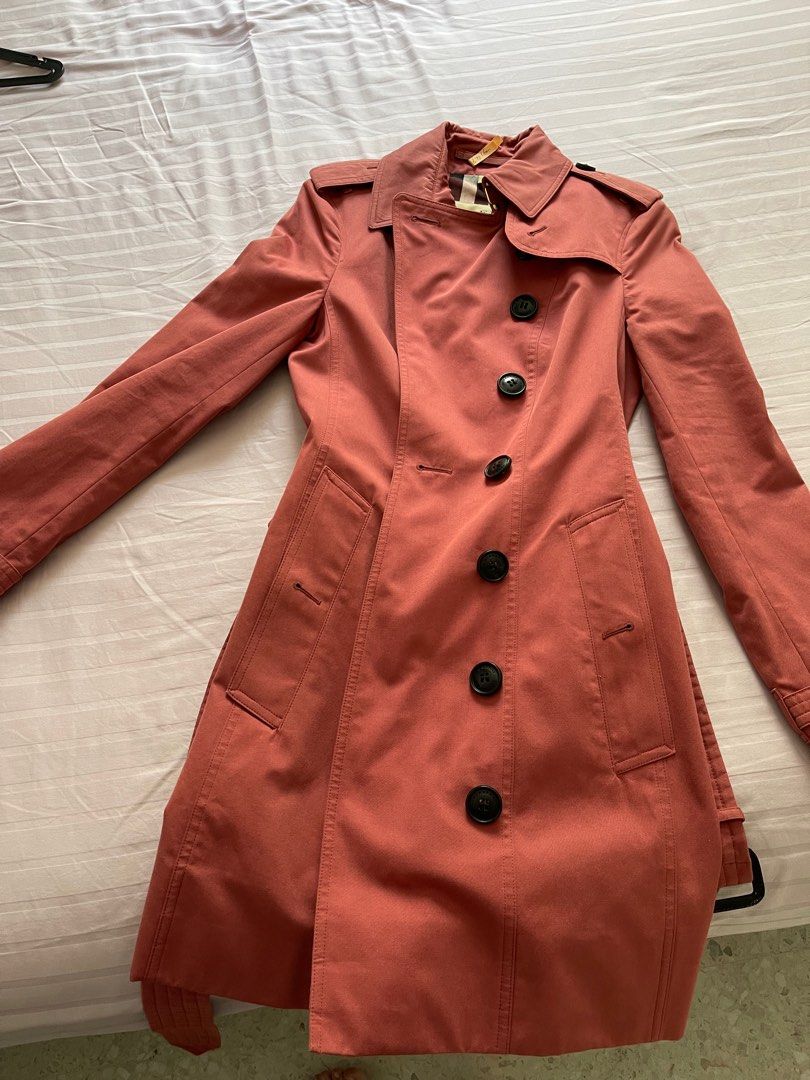 Burberry trench shop coat womens orange