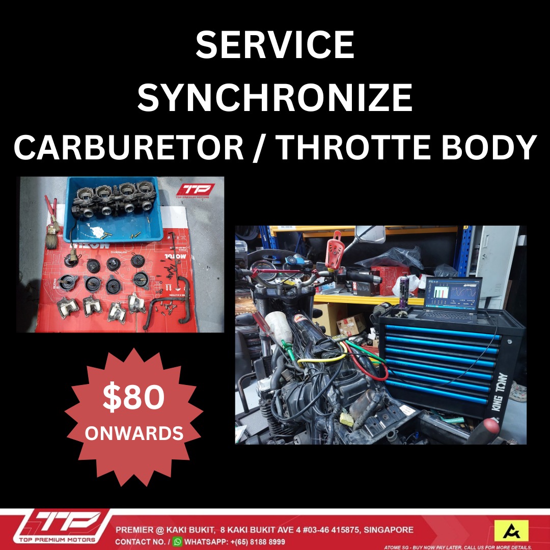 Carburetor, Throttle Body Service & Synchronize From 80.00 Onwards