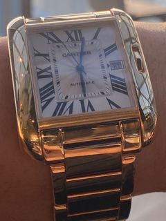  CARTIER Tank Louis Hand Wound Silvered Dial 18kt Rose Gold  LadiesWatch WGTA0010 : Clothing, Shoes & Jewelry