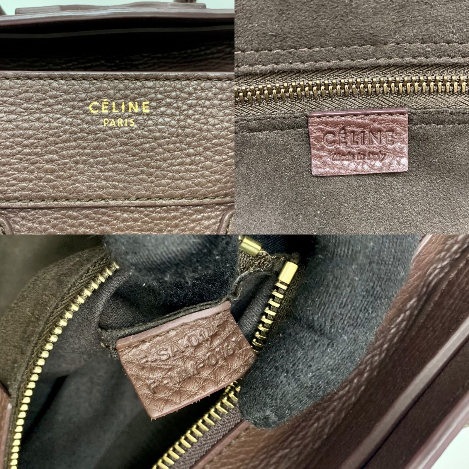 CELINE BROWN LUGGAGE MINI TOTE BAG 237032227 AL Luxury Bags