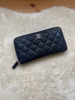 很美特殊款💙Chanel炫彩深藍 香奈兒拉鏈長夾 香奈兒皮夾