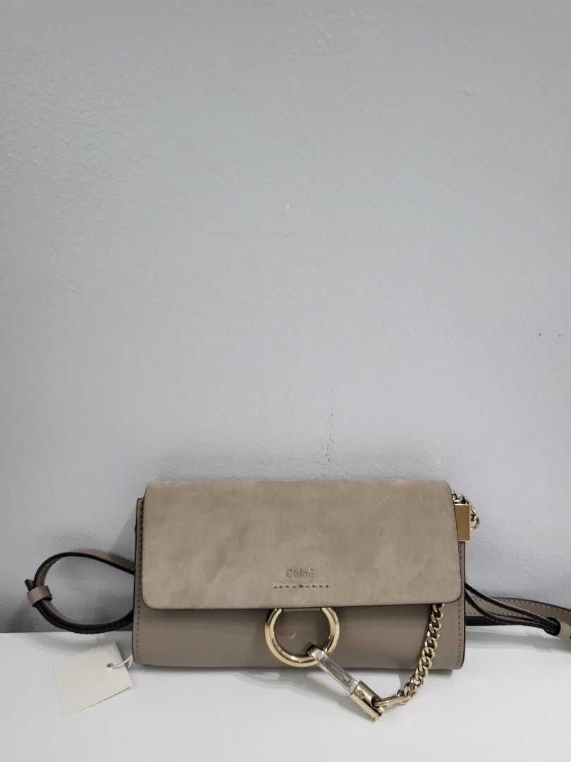 Chloe Faye Wallet on Chain in Grey Calfskin Luxury Bags Wallets on Carousell