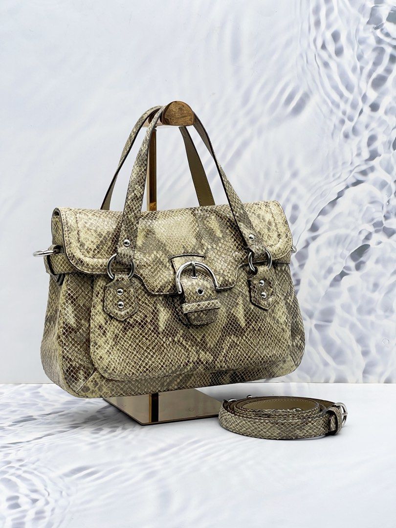COACH CAMPBELL EXOTIC PRINTED LEATHER FLAP BAG WITH STRAP Luxury