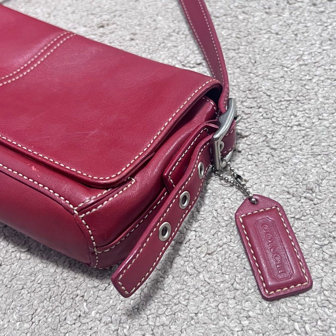 Red sales leather coach