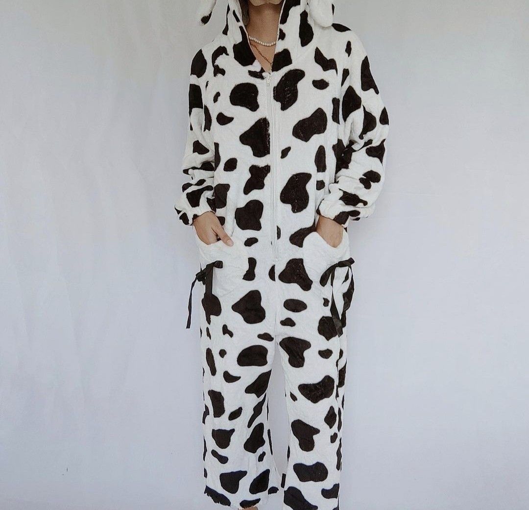 Fluffy cow onesie deals