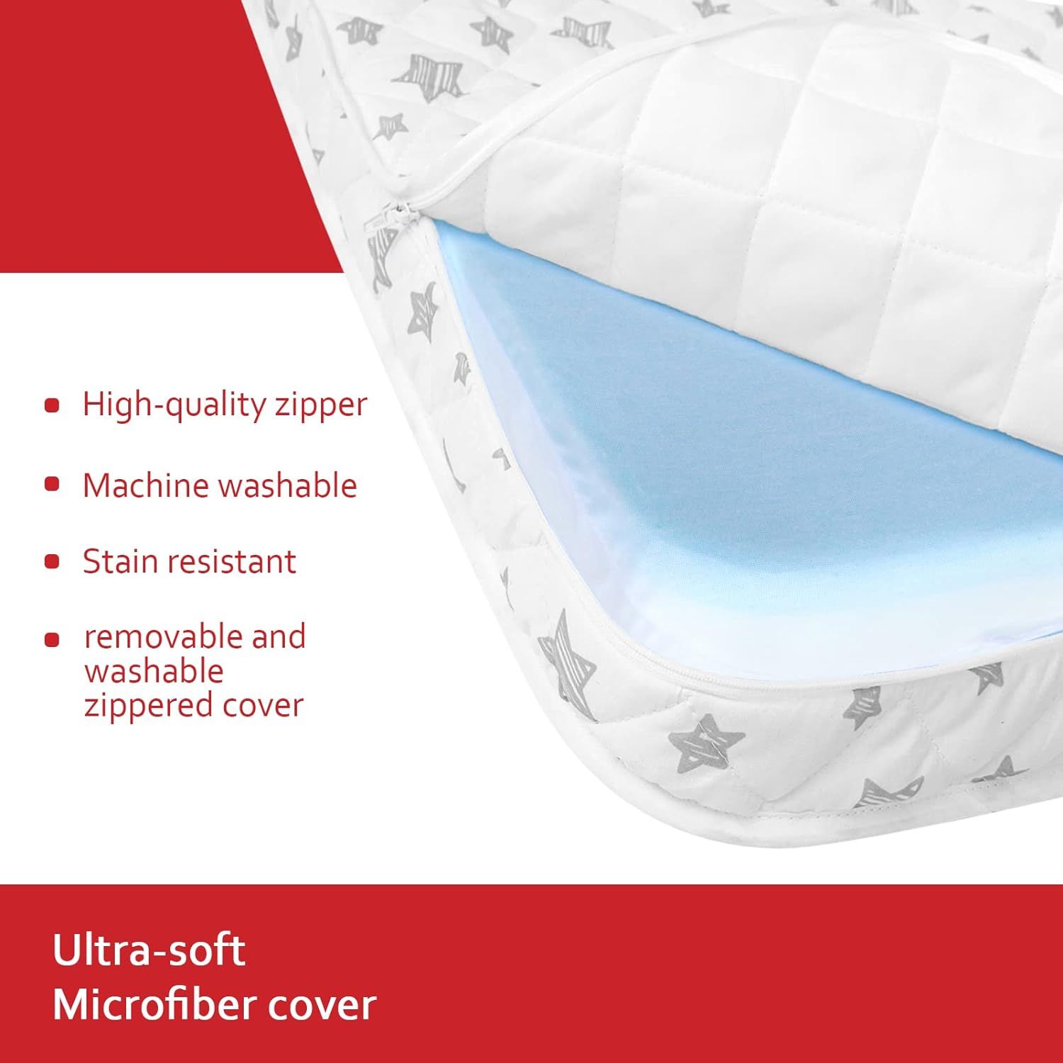 Crib memory foam topper top