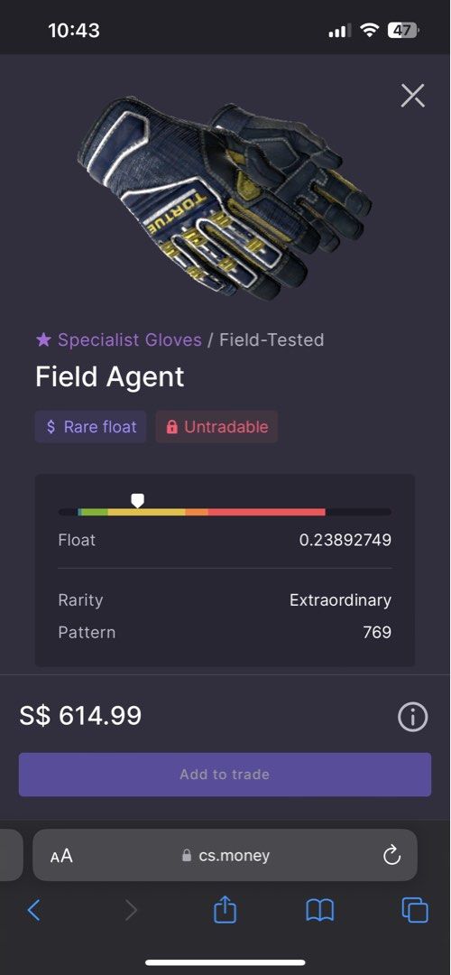 CS2 Specialist Gloves Field Agent (Field Tested), Video Gaming