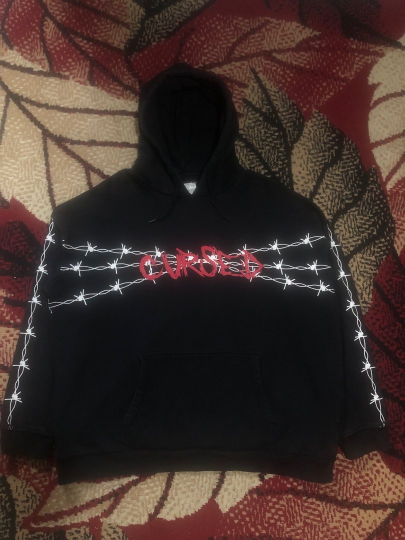 Cursed Oversized Hoodie, Men's Fashion, Tops & Sets, Hoodies on Carousell