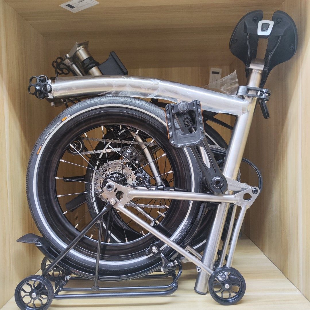Custom Built Full Titanium Brompton Trifold Bike Aluminium and Carbon Wheelset Brompton Parts