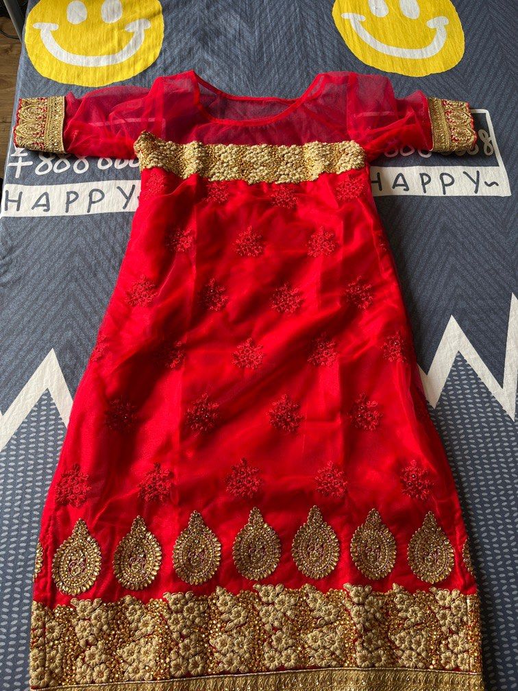 Red discount frock kurti