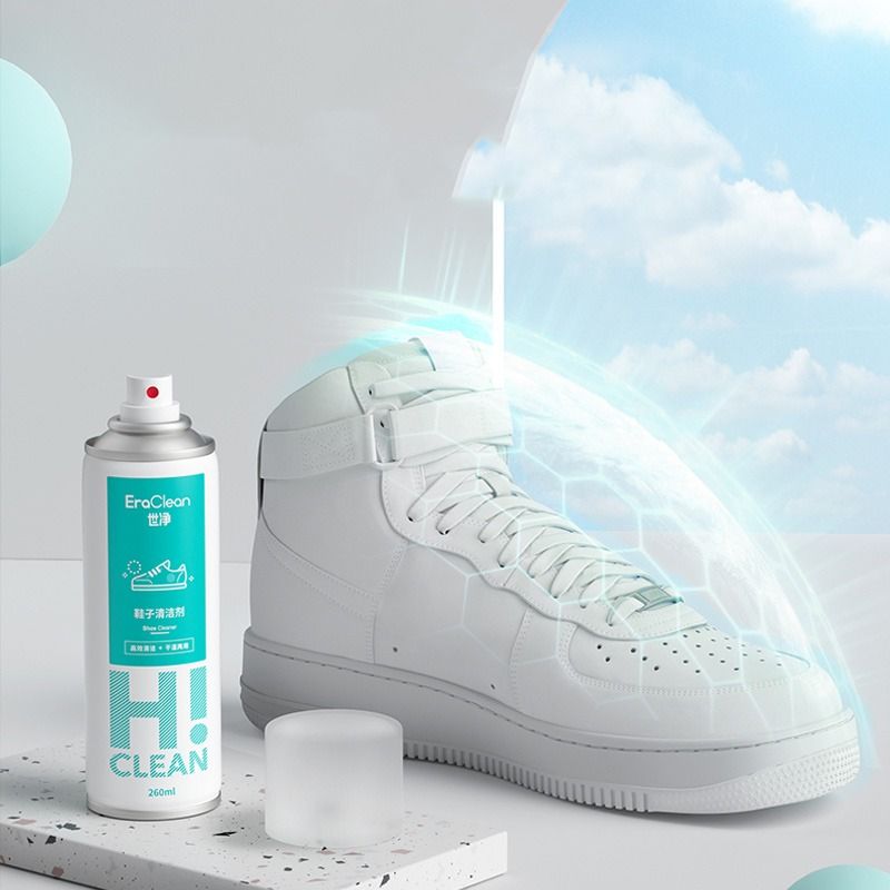 White shoes cleaner spray top
