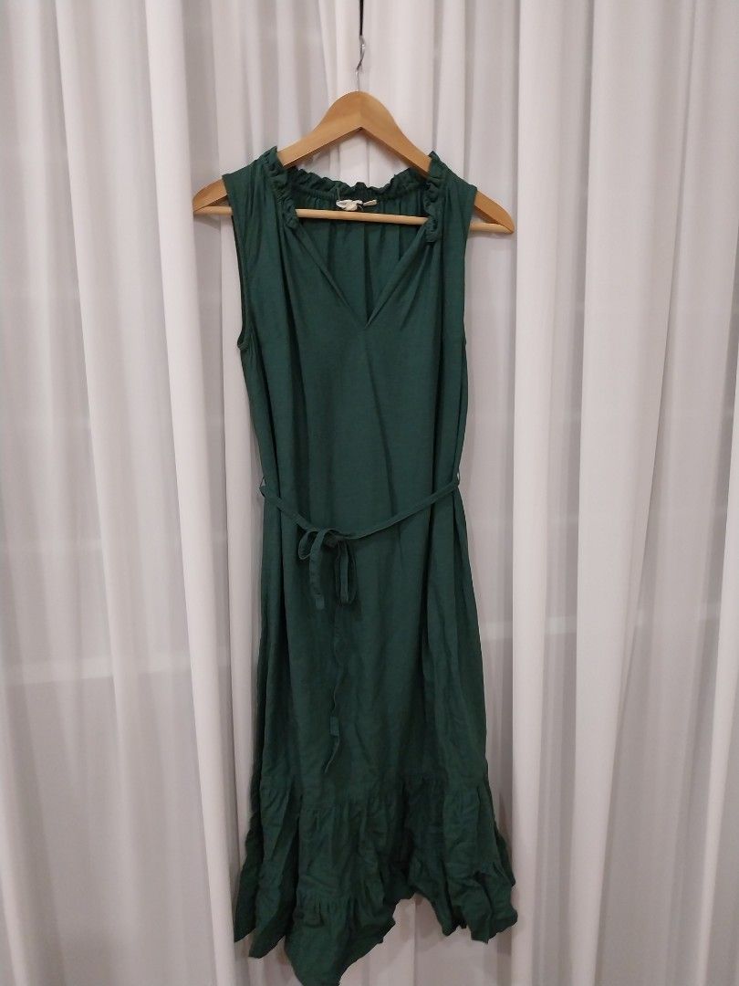 FatFace Green Linen Midi Dress, Women's Fashion, Dresses & Sets ...