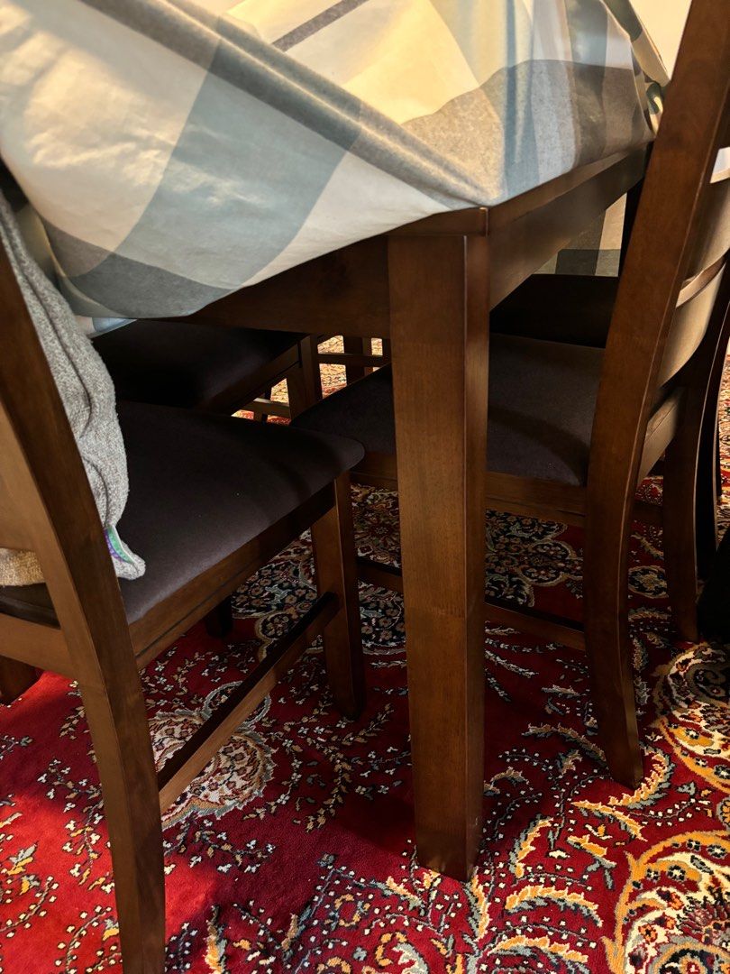 Fella Design Dining Table 6 pax Solid Rubber wood, Furniture & Home