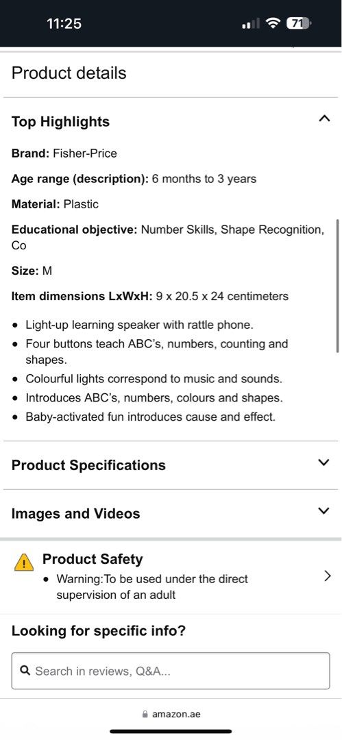 Fisher price laugh shop and learn speaker
