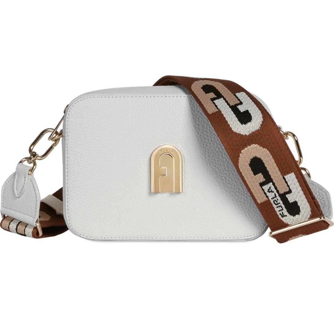 Authentic Furla Womens SLEEK TALCO h WHITE TONI COGNAC