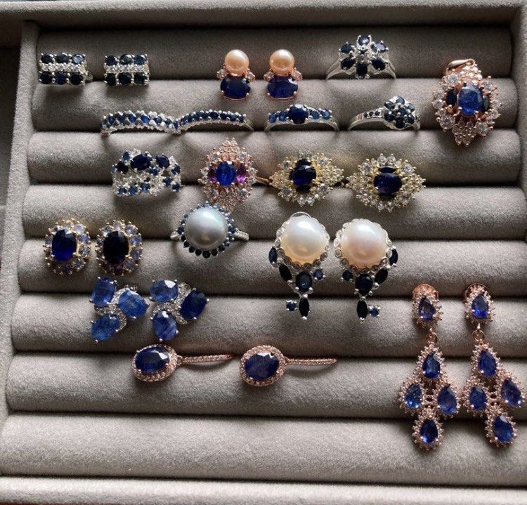 Genuine blue sapphire ring sale