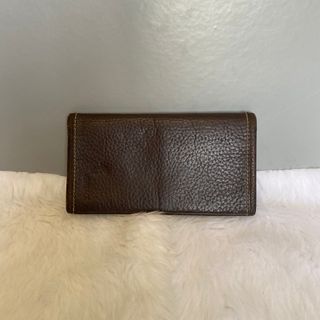 Gianni Versace Vintage Dark Brown Long Leather Wallet