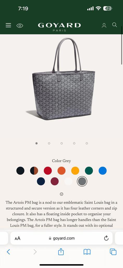 Goyard Artois Green PM Tote Bag. With initials HRA, Luxury, Bags & Wallets  on Carousell