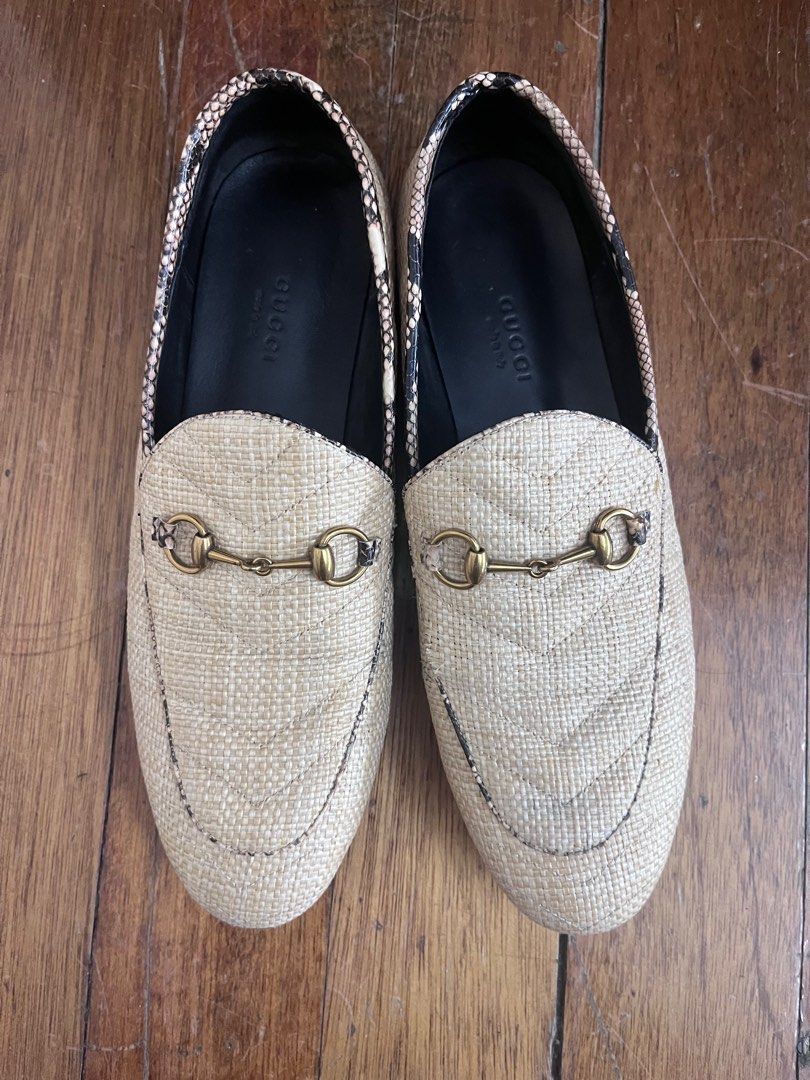 Gucci raffia loafers clearance