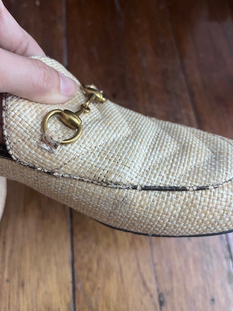 Gucci raffia new arrivals loafers