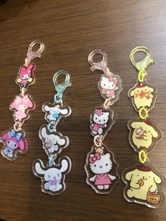 (Set) Hello Kitty, Cinnamoroll, My Melody, Pompompurin | Friendship phone charm, bag charm, or keychain | Cute Japanese Sanrio Characters  Sold as Set