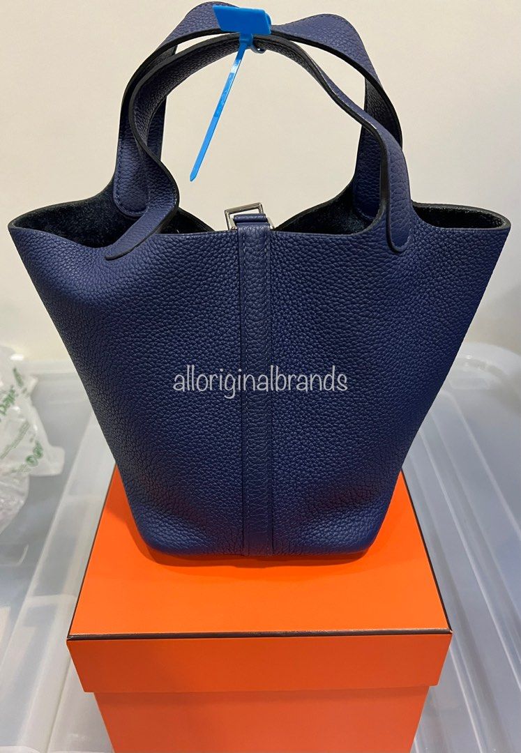 Hermes Picotin 18 Bleu Sapphire (Category: Luxury Bags & Wallets) located in San Juan City. Submitted by alloriginalbrands (Listing ID 1261131244, Image 2). Description: complete with box paper bag dust bag receipt bought in hermes makati in 2021.