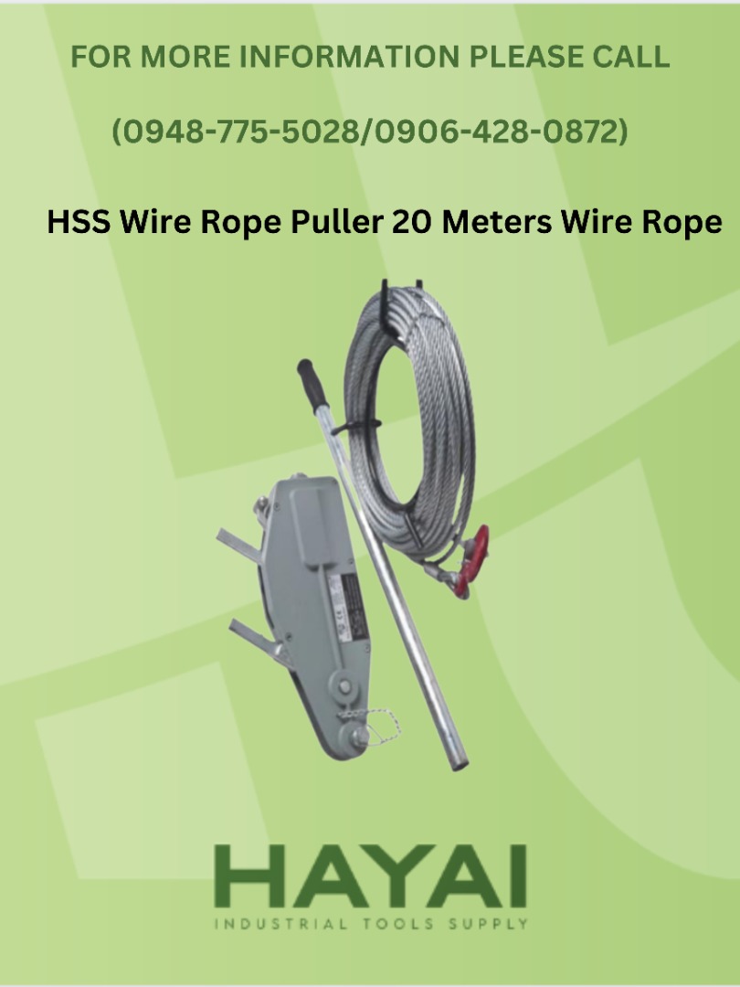 HSS Wire Rope Puller 20 Meters Wire Rope, Commercial & Industrial