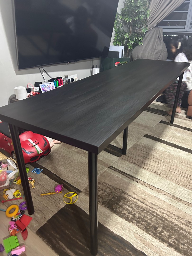 Ikea 2m Study Table Black, Furniture & Home Living, Furniture, Tables