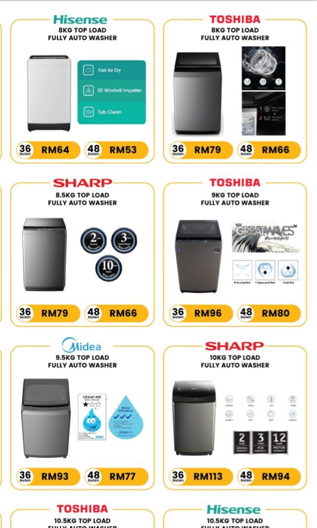 Installment Washing Machine, TV & Home Appliances, Washing Machines and