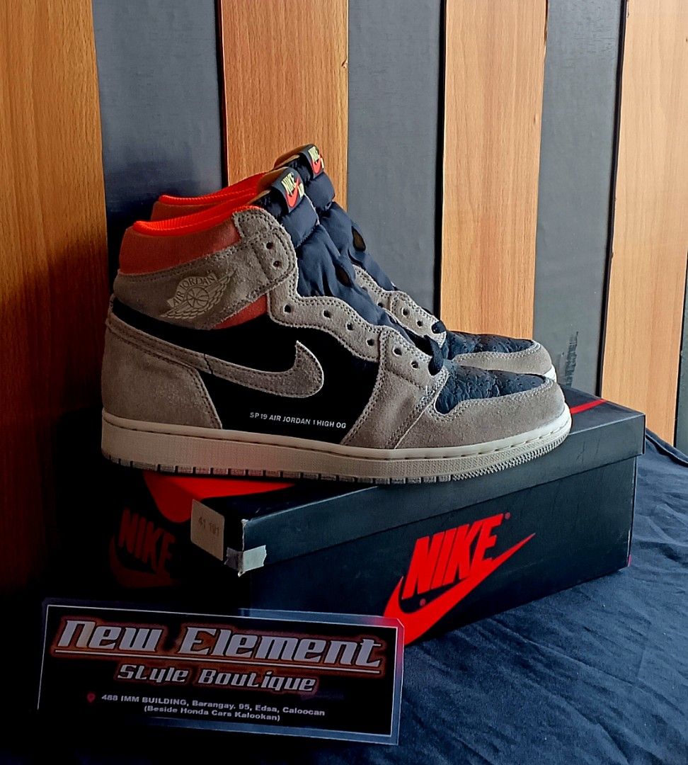 JORDAN 1 OG HIGH HYPER CRIMSON NEUTRAL GRAY SIZE 9.5 Men s