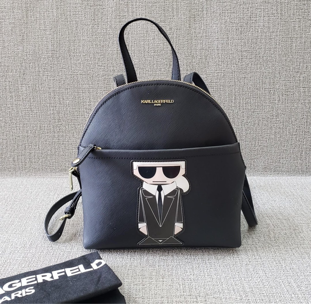 Karl Lagerfeld Maybelle Backpack in Black, Barang Mewah, Tas & Dompet