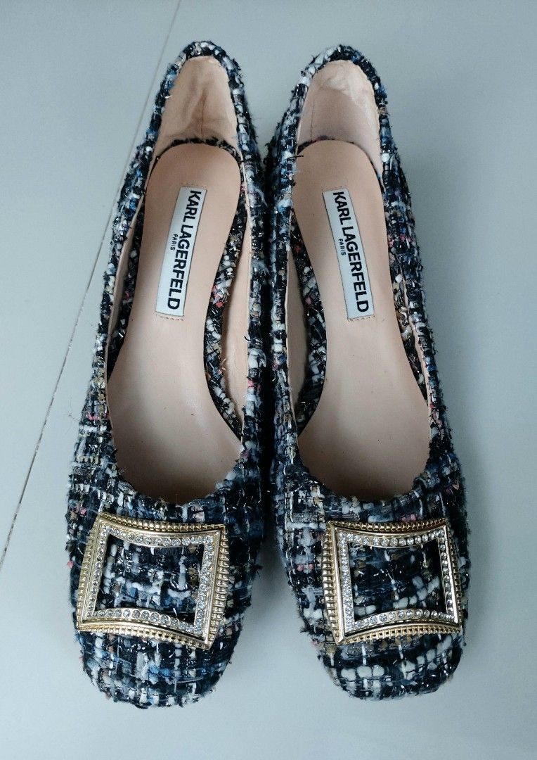 Karl lagerfeld tweed shoes cheap