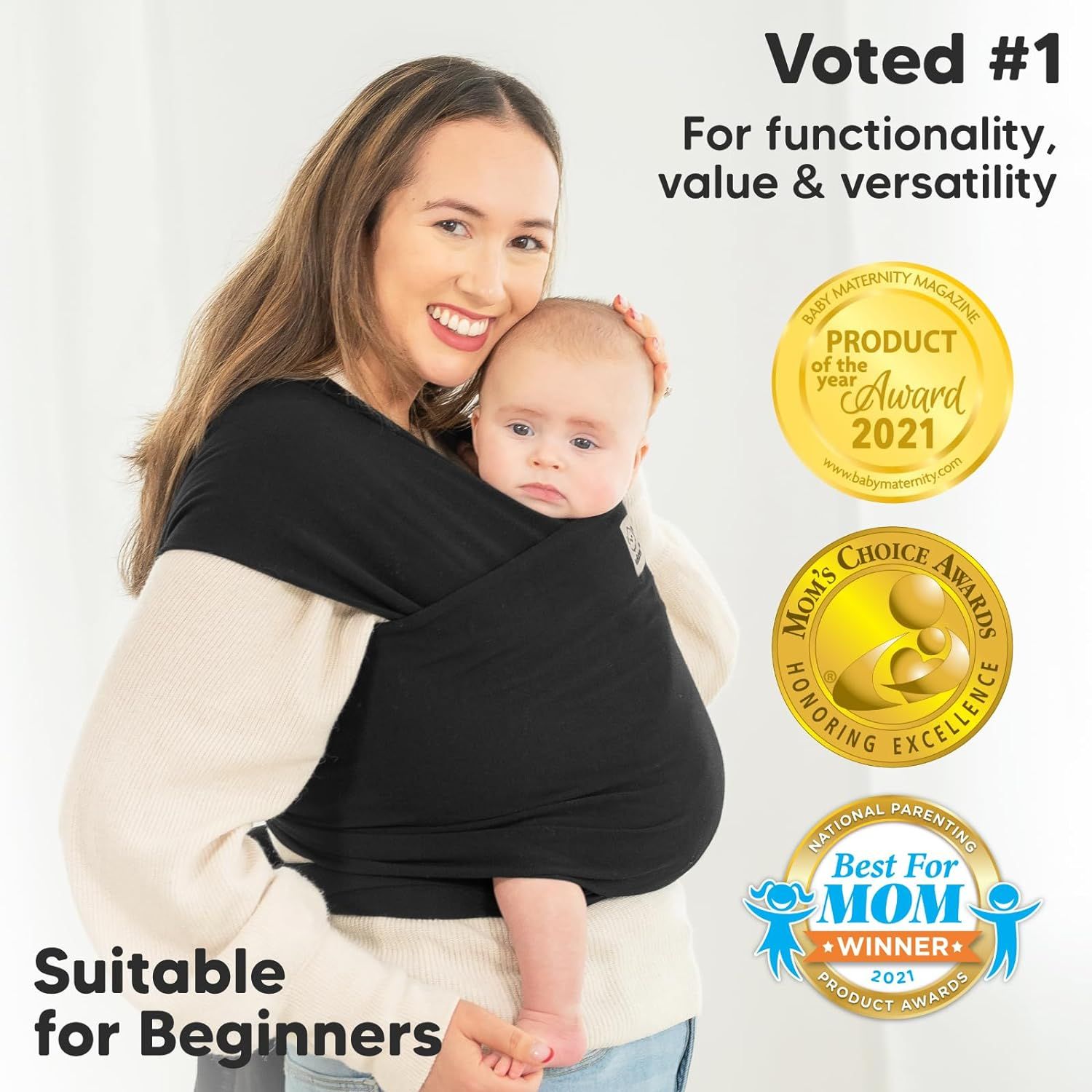 KeaBabies Baby Wrap Carrier All In 1 Stretchy Baby Wraps 3