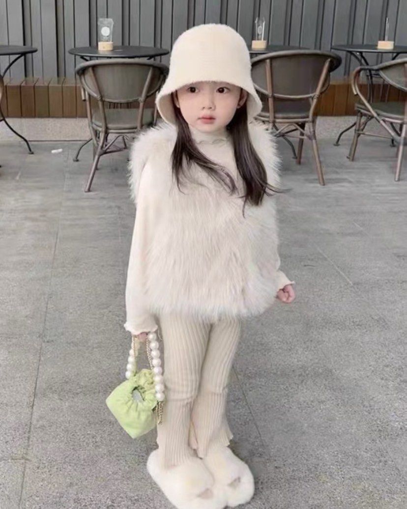 Children's fur vest sale