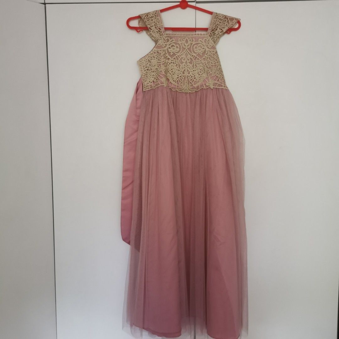 Girls pink formal on sale dress