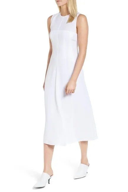 Lewit corset white midi dress (Category: Dresses) located in Tanay. Submitted by __muted (Listing ID 1261097350, Image 1). Description: Authentic Lewit Corset Detail White Midi Dress Corset-style seaming whittles the waist of a simple crepe style that’s a simple base for formalizing or an elegant stand-alone style. Hidden back-zip closure Jewel neck Sleeveless Lined 100% viscose RFS: i gained weight Can fit xs-small frames comfortably.