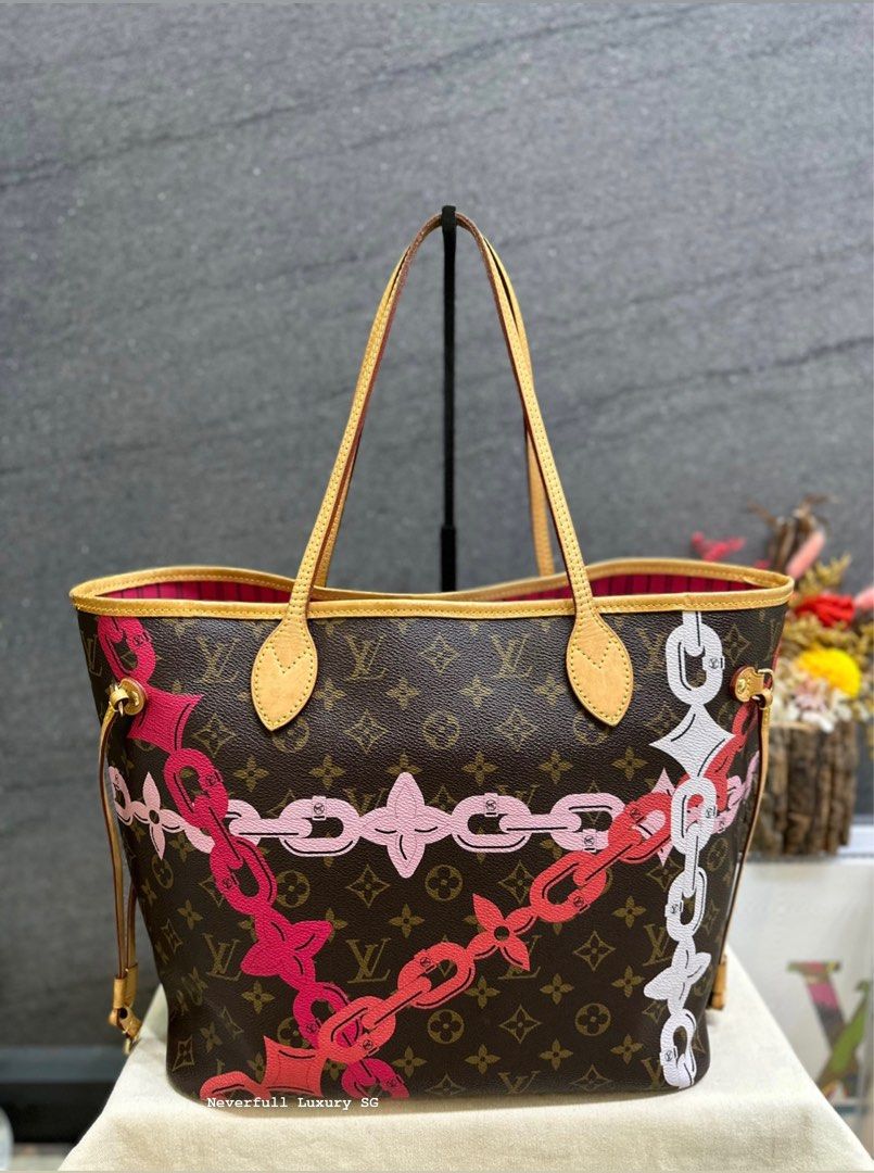 Louis Vuitton Limited Edition Neverfull MM Bay Chain Monogram Bag